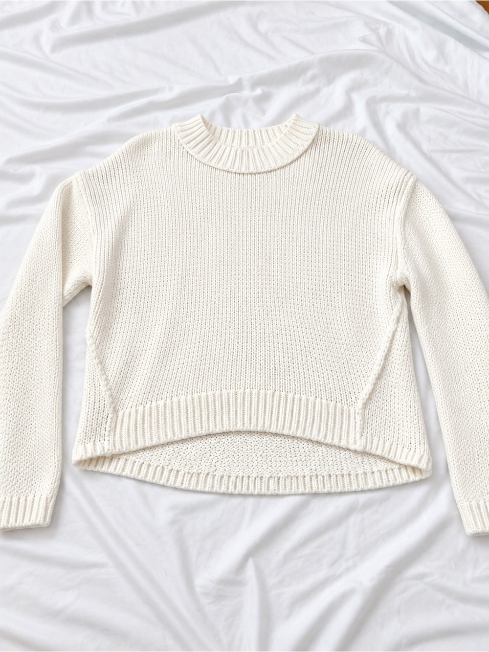 Treasure & Bond Cream Crewneck Knit Sweater